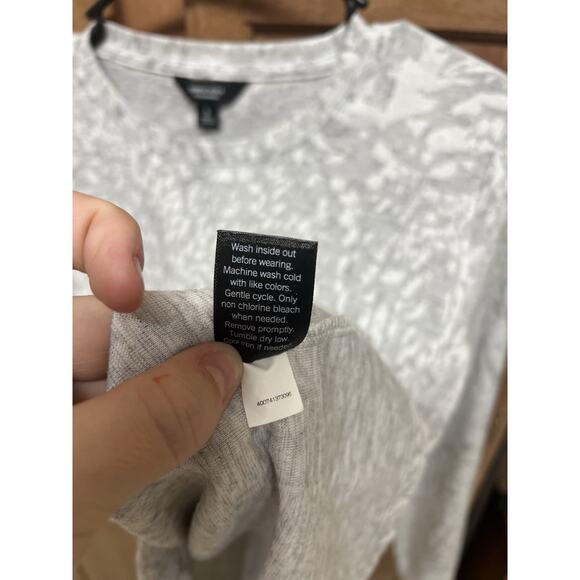 Simply Vera Wang Long Sleeve Top with Texture Print Grey Gray Women's Size S - Picture 5 of 5